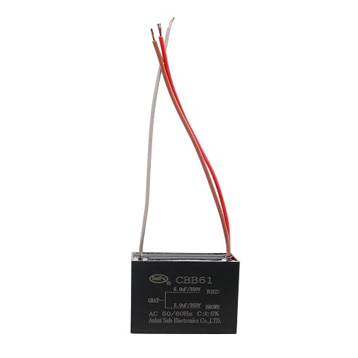 CBB61 Capacitor 5uf+5uf 350V AC Ceiling Fan 3 Wire 50/60Hz by AKZYTUE