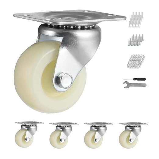 Caster Wheels No Noise Swivel Plate Caster Total 352 LBS Capacity Set of 4 by PLOZEC
