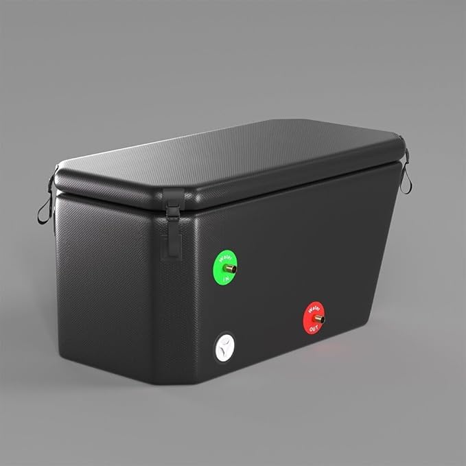 DEEPTIME Angled Portable Ice Bath Tub Cold Plunge (Black) | For Athletes Fitness Recovery, Outdoor Cold Plunge, Chiller Compatible