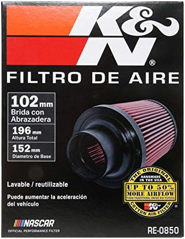 K&N High-Flow Original Lifetime Universal Clamp-On Air Filter: Premium - Image 11