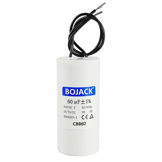 BOJACK Run Capacitor 60 uF 300V AC 60 MFD CBB60 2 Wire 50/60Hz Cylinder Motor by BOJACK