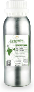 Spearmint Essential Oil - Direct from Essential Oils India - Steam Distilled - Aceite Esencial de Menta Verde for Aromatherapy, Massage, Diffuser, DIY Candle and Soap Making - 2lbs
