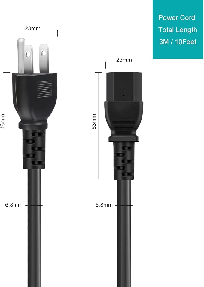 AC Powre Cord for Enerzen Ttdmk Basvacsh Onamor Home Ozone Generator Air - Image 5