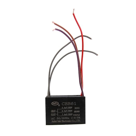 CBB61 Capacitor 4uf+5uf+7uf 350V AC Ceiling Fan 5 Wire 50/60Hz by AKZYTUE