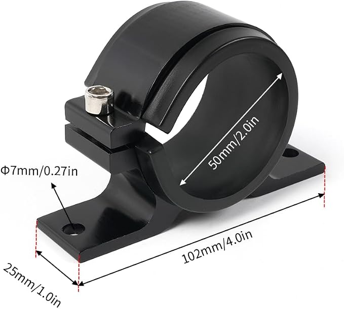 BARTOO 50mm Fuel Filter Mounting Bracket, Fuel Pump Clamp Holder - Image 5