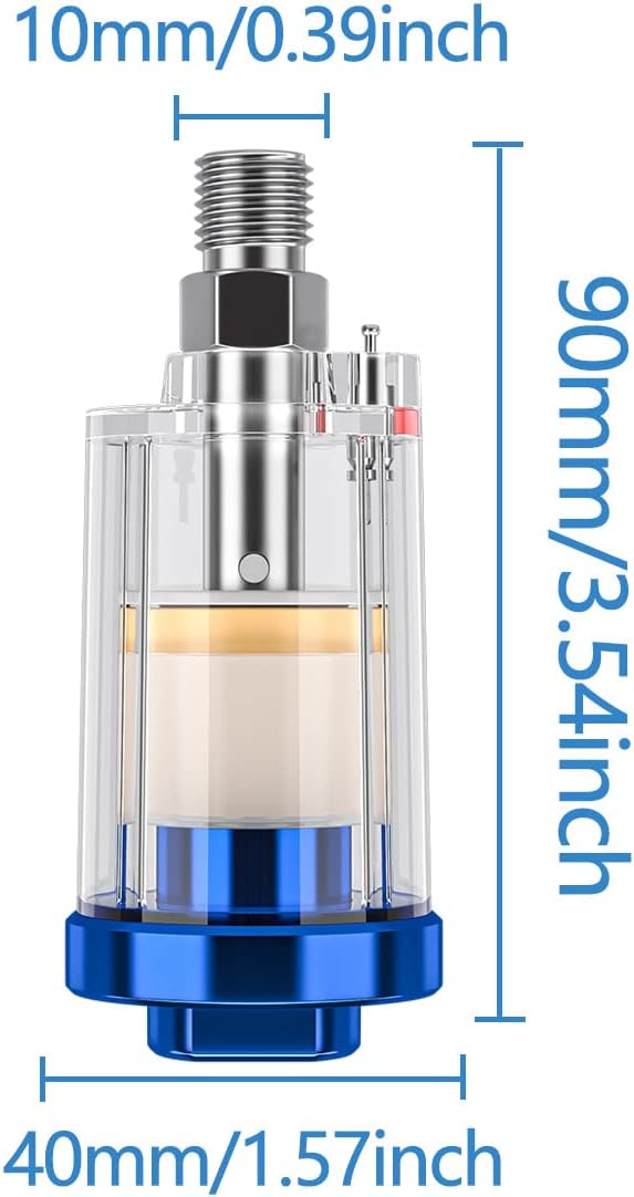 2 Pcs Water Oil Separator Mini in-Line Air Filter, 1/4 Inch NPT Inlet and - Image 6