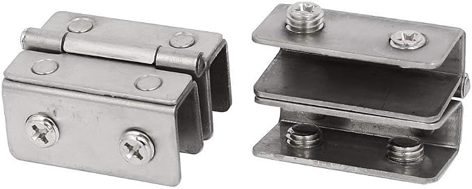 4PCS Glass Door Hinges Adjustable Double Glass Clamp Hinges Fits - Image 4