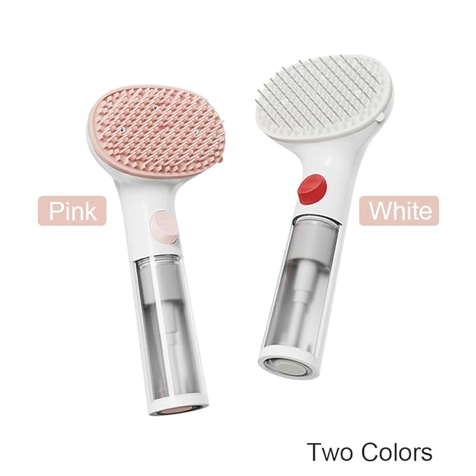 Dog Bath Brush, Scrubber Soft Silicone Head Pet Bathing Massage Brush Long Handle Shampoo Cleaning Brush for Short Long Hair Dogs Cats White Pink Optional (Pink)