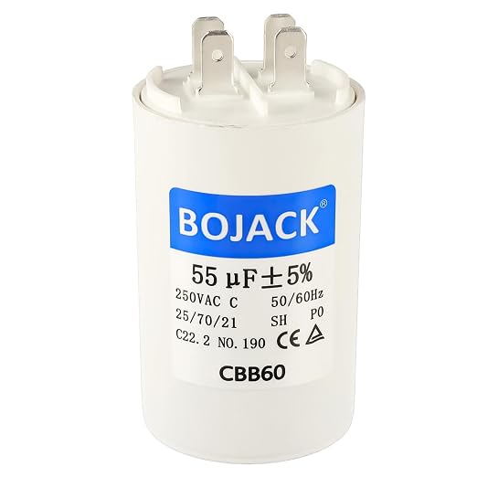 BOJACK CBB60 55uF 250 Volt 50/60Hz AC Capacitor Round Run Start Capacitor by BOJACK