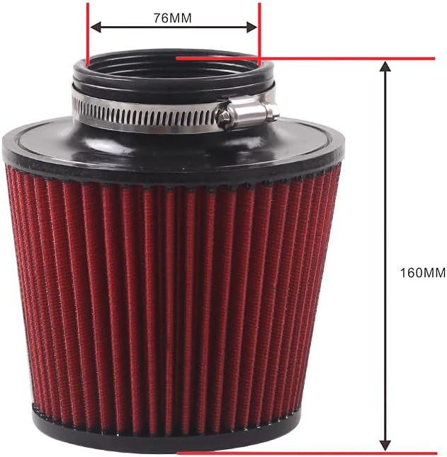 3" 76mm Universal Cold Air Intake Filter - Image 2