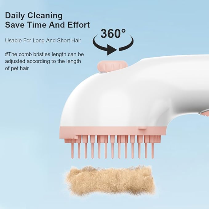 Dog Bath Brush, Scrubber Soft Silicone Head Pet Bathing Massage Brush Long Handle Shampoo Cleaning Brush for Short Long Hair Dogs Cats White Pink Optional (Grey)