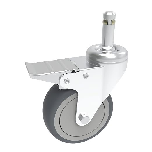 RILIDRI 5-Inch Swivel Stem Caster, 7/16-Inch Stem Diameter Rubber Wheel - Image 8