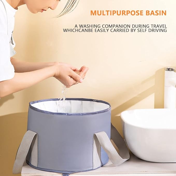 VALINK Collapsible Foot Bath Basin for Soaking Feet, Portable Foot Bath Tub Bag with Handles,travel washbasin for Travel Camping