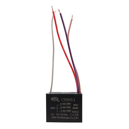 CBB61 Capacitor 4.5uf+5uf+6uf 250V AC Ceiling Fan 4 Wire 50/60Hz by AKZYTUE