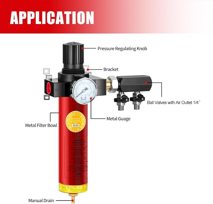 NANPU Z Series Air Filter – Sintered Filter, 3/4" NPT Inlet, 1/4" NPT Outlet - Image 2