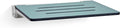 18 inch Silhouette Slimline Folding Wall Mount Shower Bench Seat, Teal Seat with White Frame