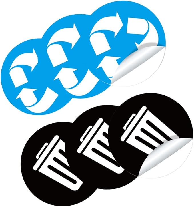 GLEAVI 1Set Waste Sorting Stickers Self Adhesive Garbage Bin Decals by GLEAVI