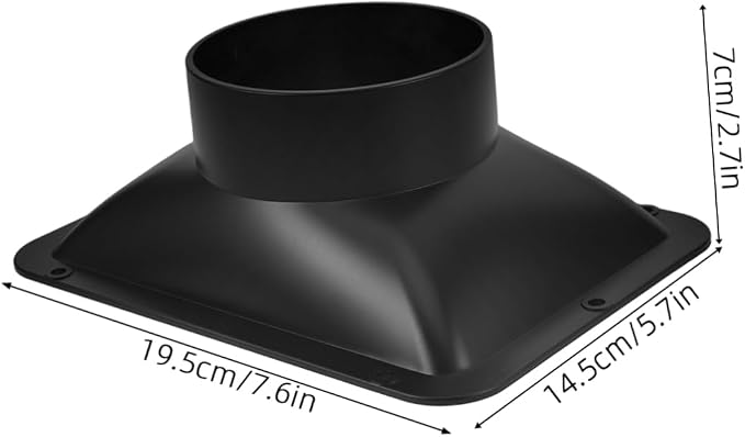 Uonlytech Vent Register Adapter Rectangular Base Flange Air Duct Exhaust Hose - Image 2
