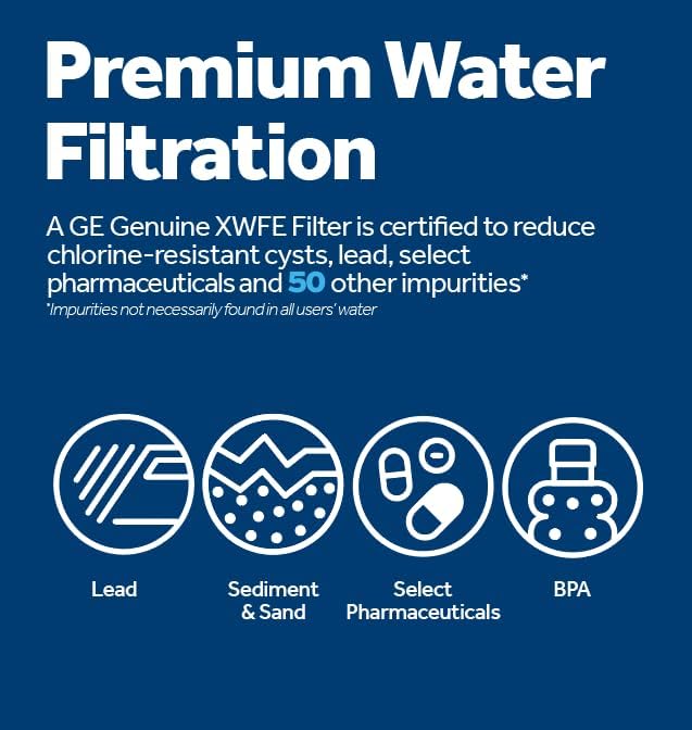 GE XWFE Refrigerator Water Filter | Reduces Lead & 50+ Impurities | Replace - Image 2