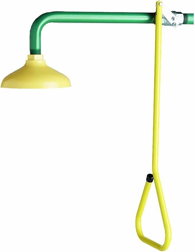 Speakman SE-227 Lifesaver Horizontal Supply Emergency Shower for Dangerous Worksites, Yellow/Green