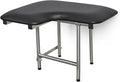 32" x 22.5" Black Padded Wall Mount Folding Right-Handed Transfer Bench Shower Seat with Legs, ADA Compliant