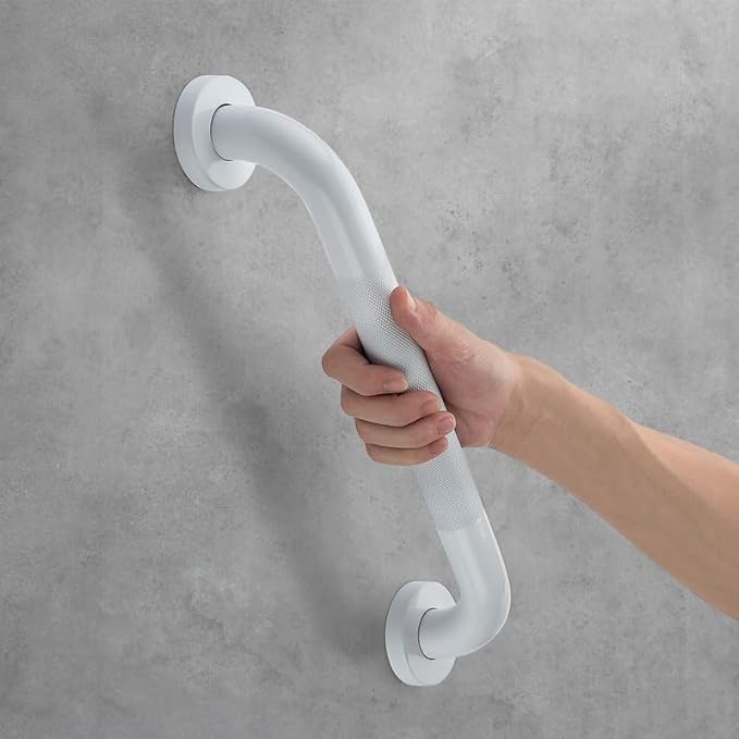Grab Bars for Shower, 2 Pack 24-Inch Anti Slip Shower Handles for Elderly, Safety Shower Grab Bar, Stainless Steel Handicap Grab Bars for Bathroom (White 1" Diameter)