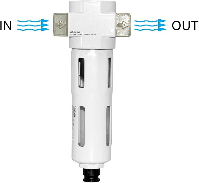 Beduan 1/4" Air in-line Compressed Particulate Filter, Moisture Water Trap - Image 2