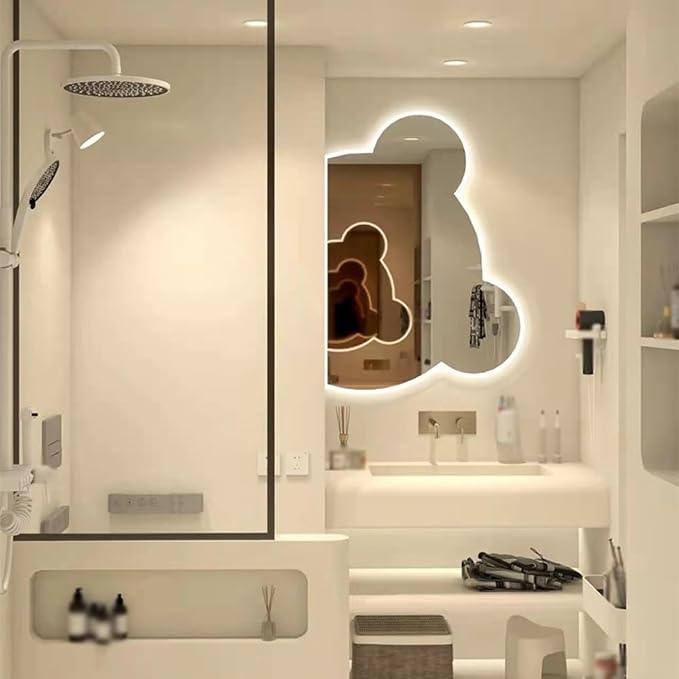 LTSRLL LED Vanity Mirror Cute Bear Decorative Mirror - Image 2