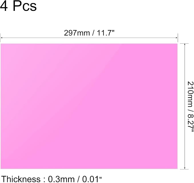 uxcell 4Pcs A4 Gel Light Lighting Filter Overlay Transparent Color Correction - Image 2