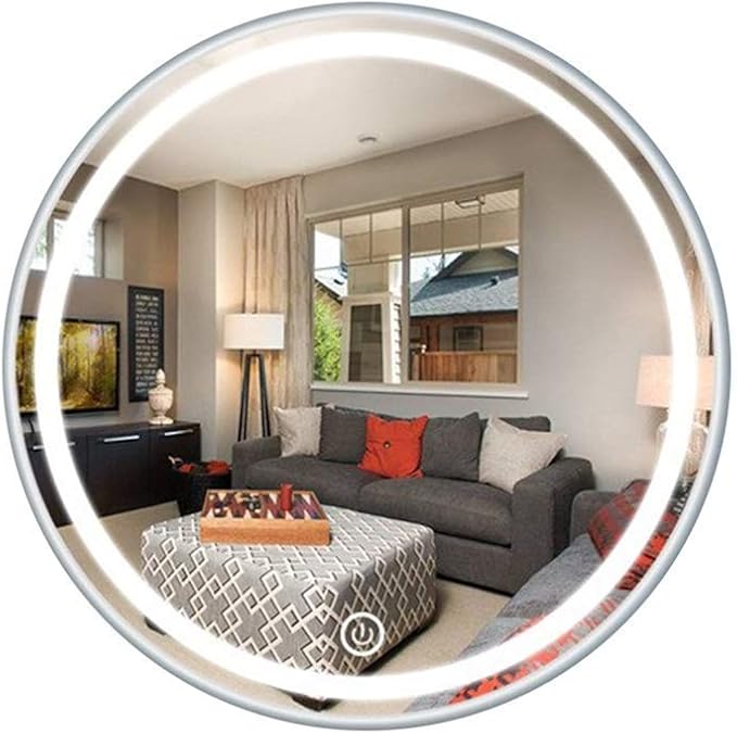 Round Waterproof LED Bathroom Wall Makeup Mirrors by Unknown