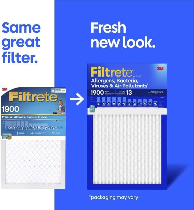 Filtrete 20x25x1 AC Furnace Air Filter, MERV 13, MPR 1900, Premium Allergen - Image 2