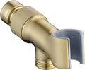 Shower Head Holder All Metal Adjustable Handheld Shower Arm Mount, 1/2" Shower Hose Holder Fits Most Hand Showerheads, Brass Hand Held Shower Head Holder , Easy to Install(Brushed Gold)