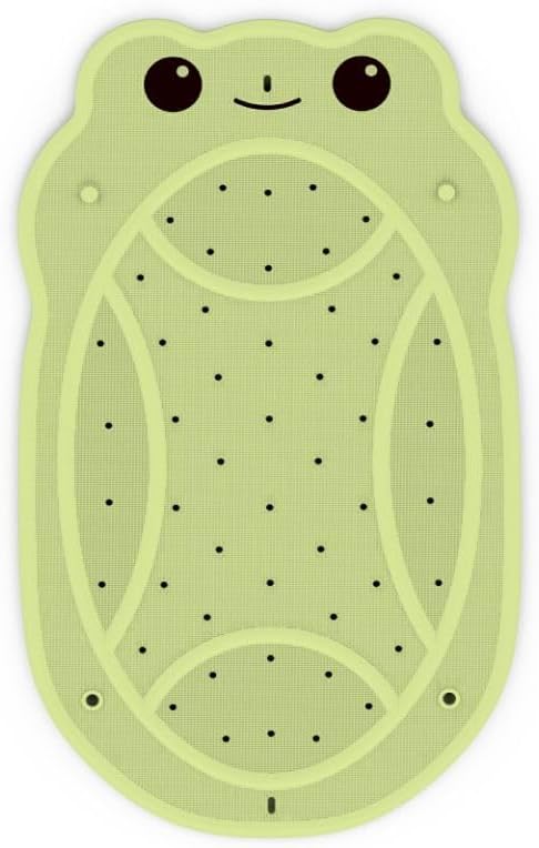 Bath Mat for Tub Non Slip Baby, 30"x18" Bathtub Mat Non Slip Kids, Shower Mat Natural Rubber no Odors, Textured Surface and Strong Suction Cups for Double Anti-Slip, Easy to Clean, Green