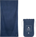Dock & Bay Beach Towel - Quick Dry, Sand Free - Compact, Lightweight - 100% Recycled - Includes Bag - Essential - Deep Sea Navy - Large (160x90cm, 63x35)