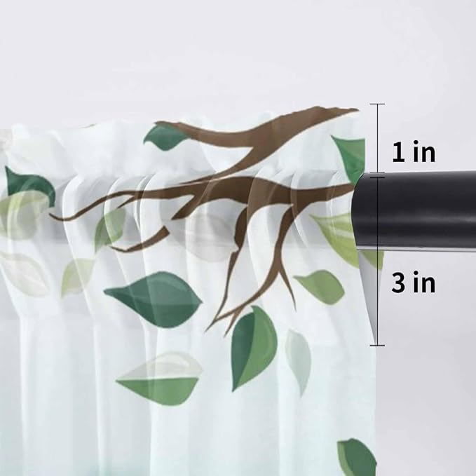 Easter Sheer Valances for Windows 42"x12", Light Filtering Kitchen Curtains - Image 7