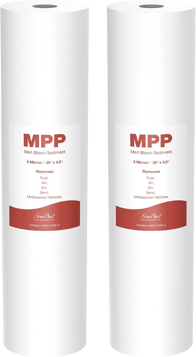 SimPure Sediment Water Filters, 5 Micron 20" x 4.5" Whole House Water Filter by SimPure_Water