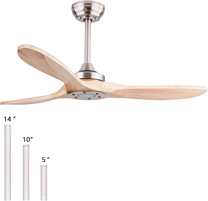 QUTWOB 42" Wood Ceiling Fan No Lights - Image 7