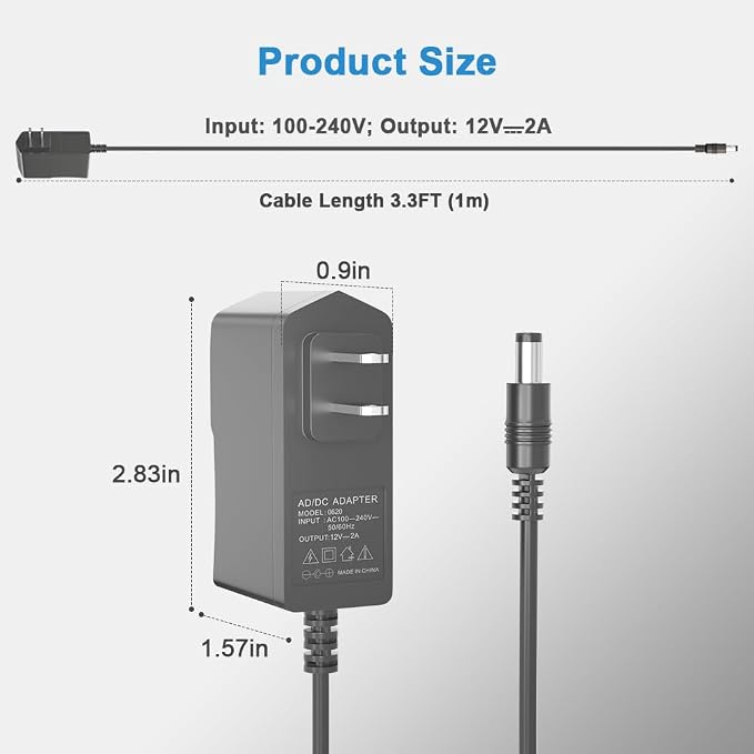 12V 2A Power Supply Adapter DC 12V 24W Charger - Image 7