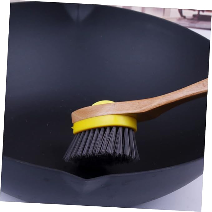 Natural Wood Handle Sponge Scrubber Tile Scrubber Brush Cleaner Kitchen - Image 6