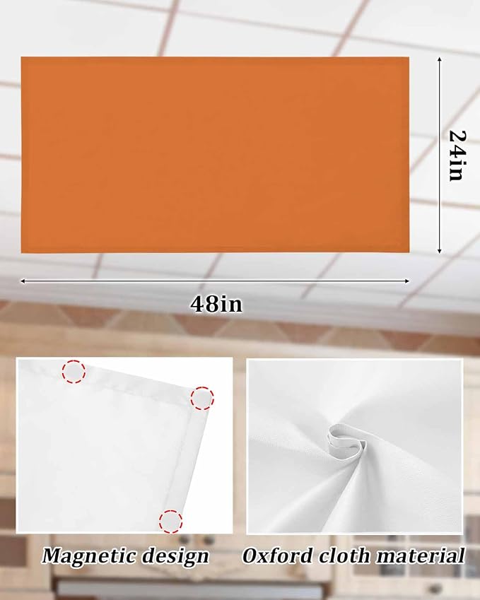 3 Pack Fluorescent Light Cover for Ceiling Lights, Pure Orange Decorative - Image 7