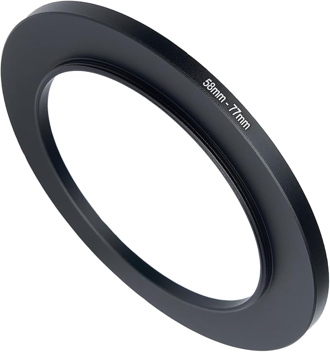 58mm to 77mm Step Up Ring Filter Adapter Black Metal Step up Adapter Rings by Unknown