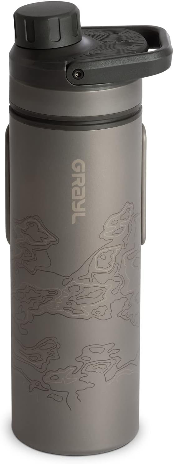GRAYL UltraPress Titanium 16.9 oz Water Purifier & Filter Bottle by GRAYL