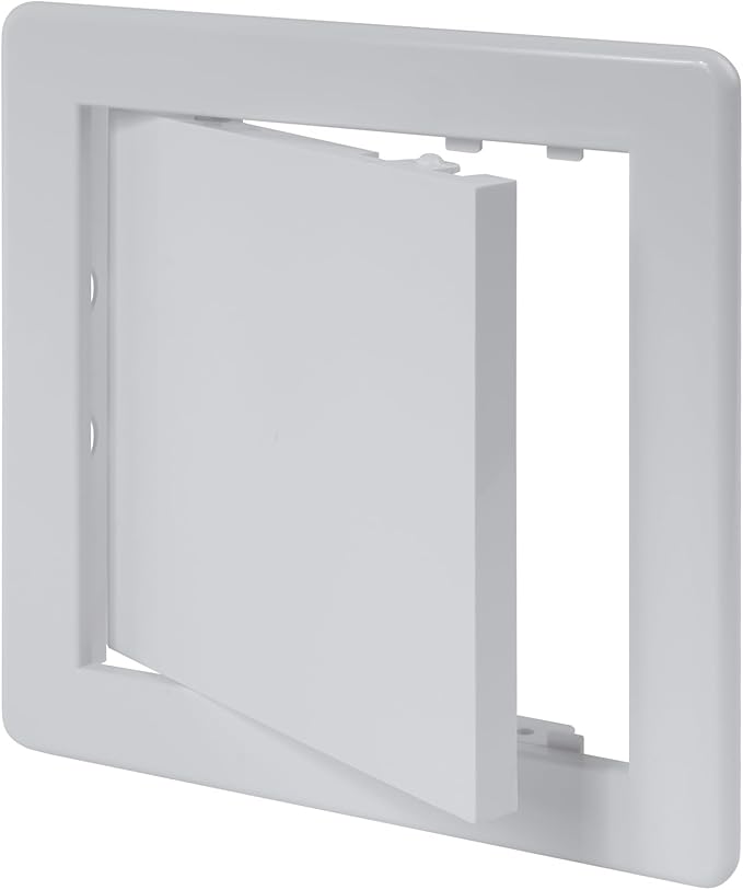 Vent Systems White ABS Plastic Access Panel 6 x 6 Inch (Opening) - Access Door for Drywall, Wall, Ceiling - Electrical, Plumbing Service Wall Hole Cover - Inspection Door - 6.6 x 6.6 Inch (Outer)
