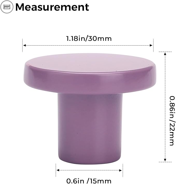 Ravinte 3 Pack Cabinet Knobs Purple Kitchen Cabinet Knobs Round Dresser Drawer Pulls Closet Door Pulls 1-1/5 Inch