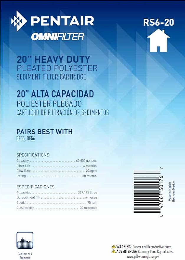 Pentair OMNIFilter RS6-20 Sediment Water Filter, Whole House Heavy Duty Big - Image 4