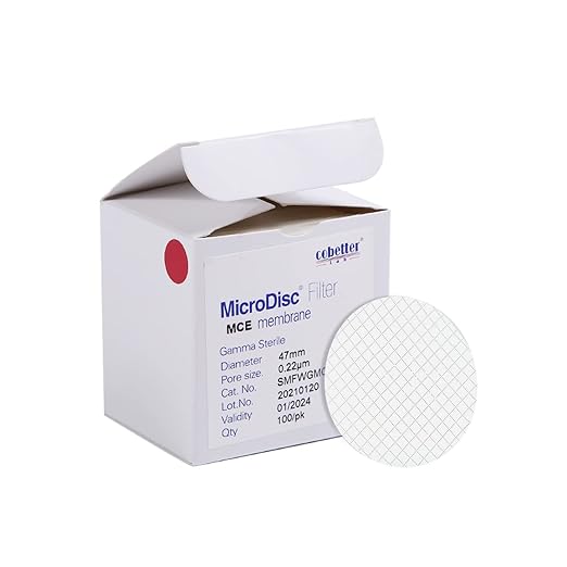 100Pack MCE Gridded Membrane Filter 47mm 0.45μm Mixed Cellulose Esters Membrane by COBETTER