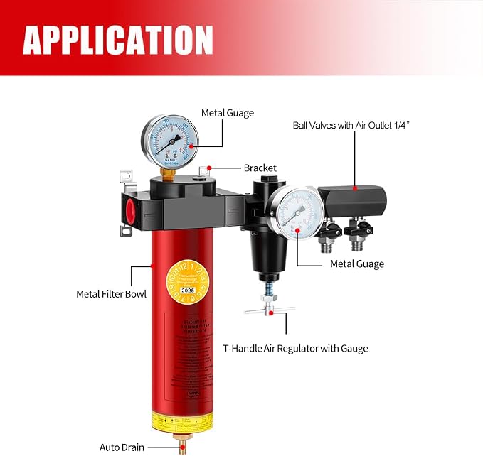 NANPU Z-R Air Filter Regultor– Sintered Filter, 3/4" NPT Inlet, 1/4" NPT Outlet - Image 2