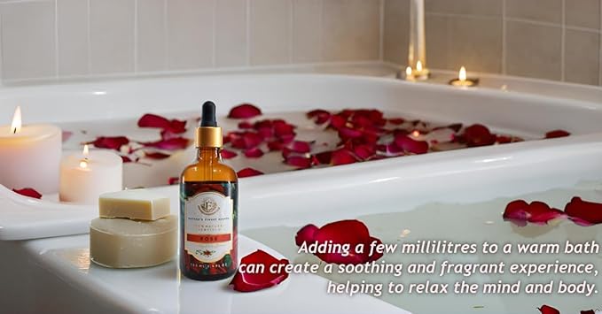 Luxurious Rose Essential Oil by Enhanced Essentials| Slow Distilled & Exotic| for Home,Diffusers,Skin & Hair Care,Aromatherapy,Bath,Perfume,Soap & Candle Making|with Glass Dropper| 3.38 Fl oz (100 ml)