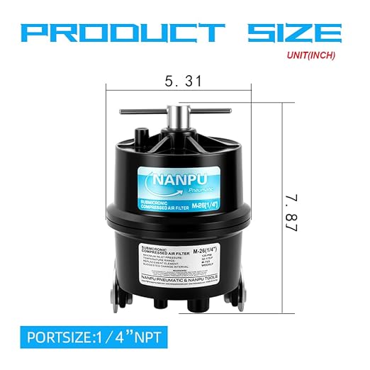 NANPU 1/4" NPT Sub-Micronic Compressed Air Filter Kit – 0.01 Micron Filtration - Image 2