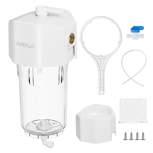 PUREPLUS Whole House Water Filtration System, 10″ × 4.5″ Housing, 1″ NPT by PUREPLUS